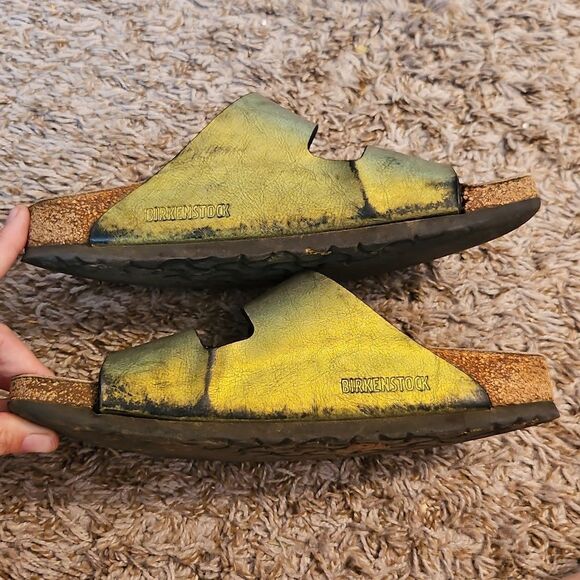 Birkenstock Arizona Metallic Green Sandals Size 39 – Well Worn, Classic Comfort - Picture 8 of 8